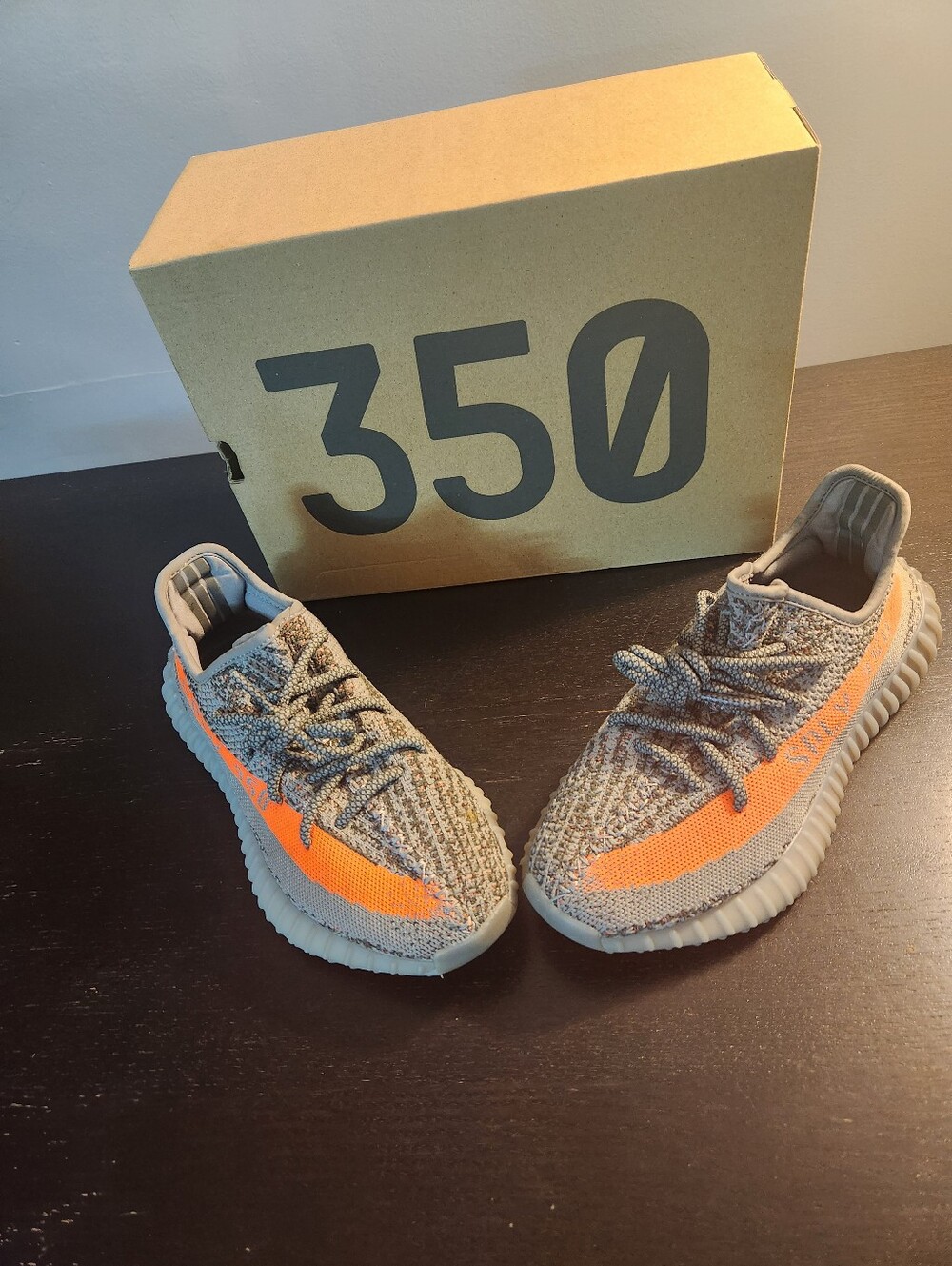 Adidas Grey and Orange Yeezy 360 Boots Knit Athletic Shoes. Excellent Condition